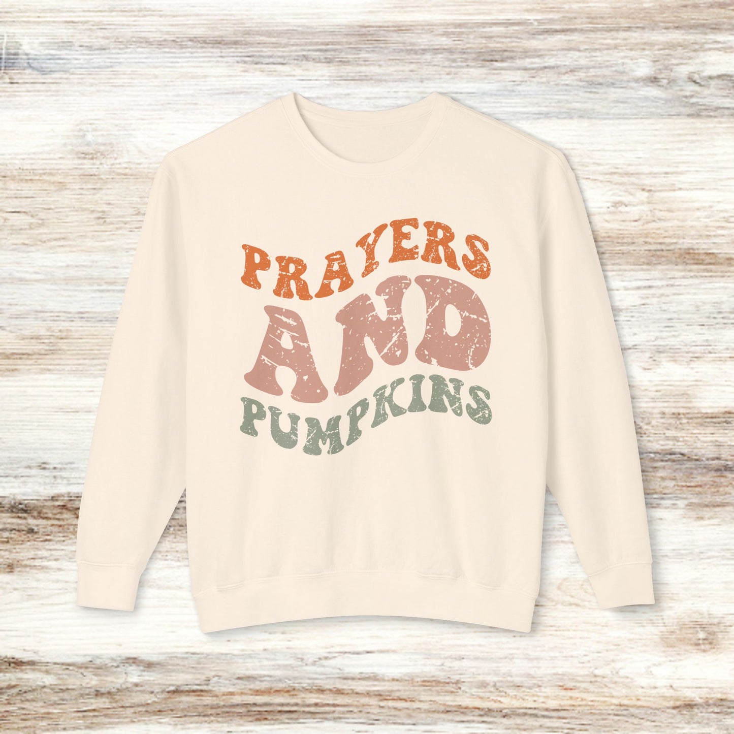 Prayers and Pumpkins Crewneck Sweatshirt for Autumn