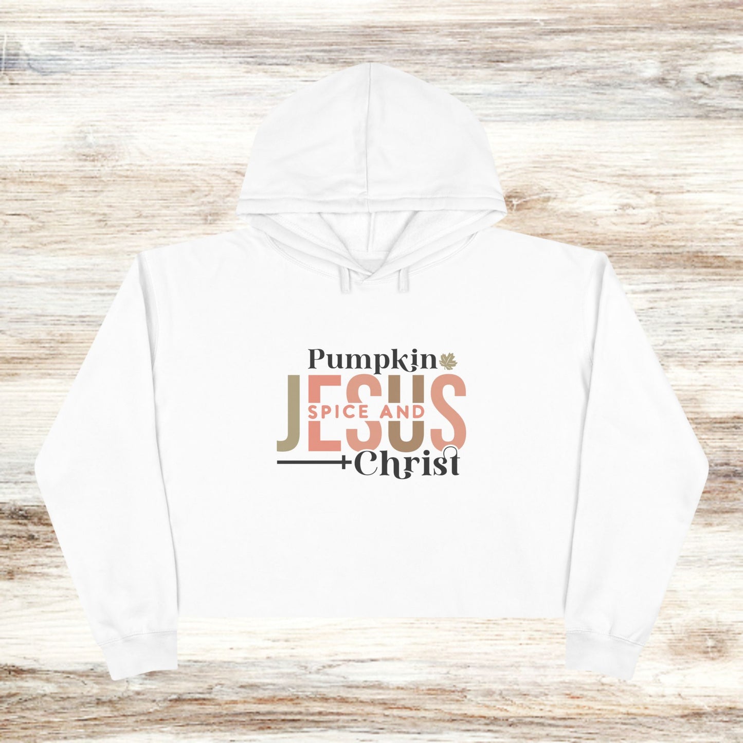 Pumpkin Spice & Jesus Crop Hoodie - Perfect for Fall Celebrations