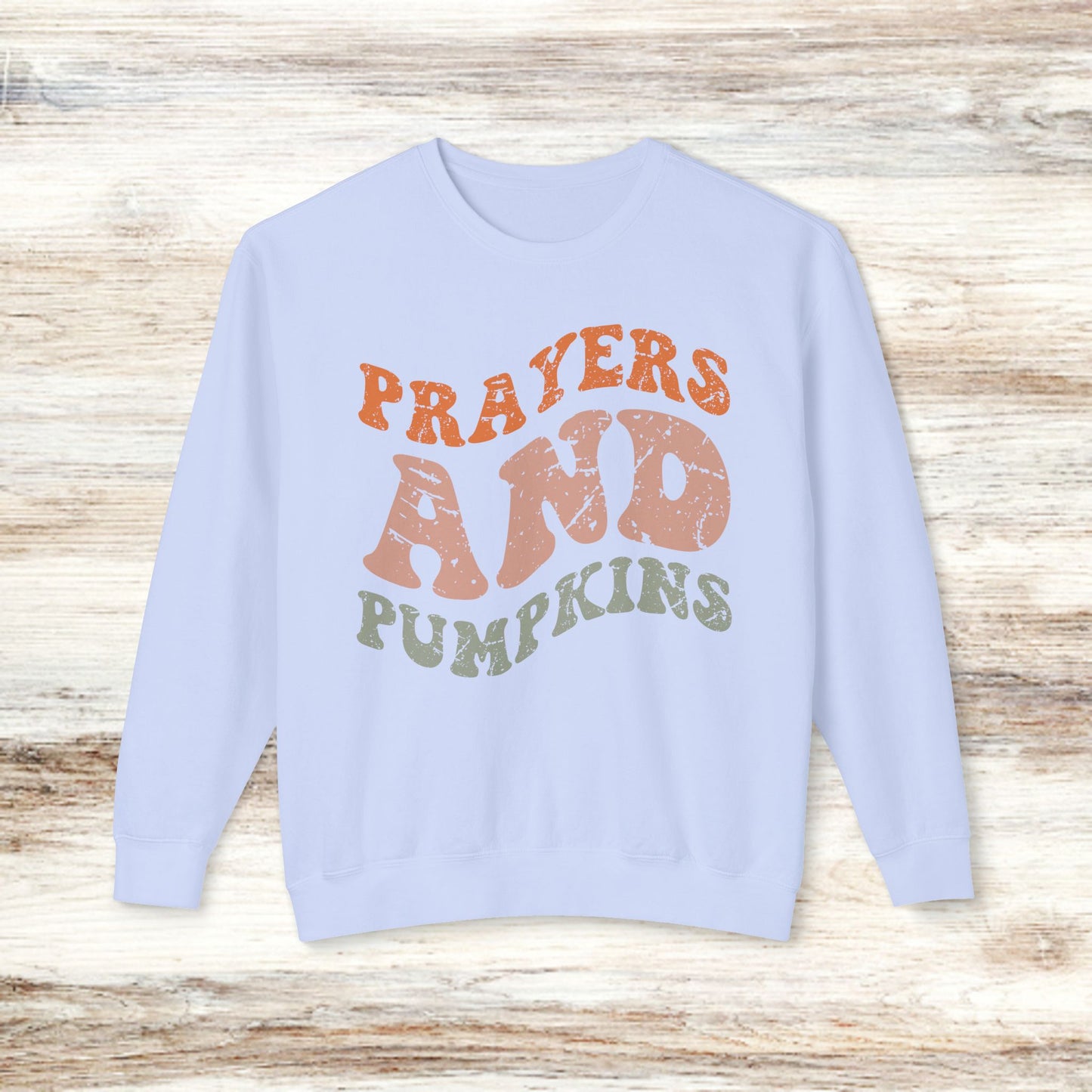 Prayers and Pumpkins Crewneck Sweatshirt for Autumn